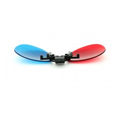 Clip-On Resin Lens Anaglyphic Red + Blue 3D Glasses