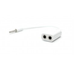 3.5mm Male to Dual Female Audio Split Adapter Cable (White)
