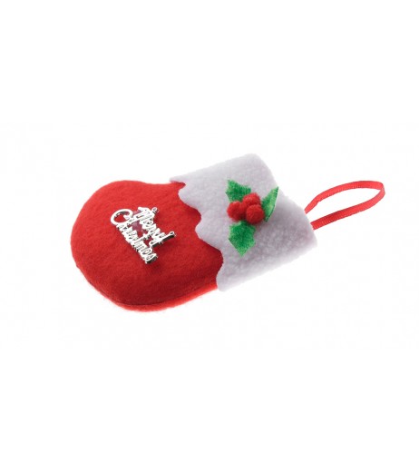 Festive Christmas Stocking Style Christmas Tree Decorations Hanging Ornaments (2-Pack)
